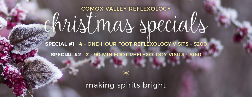 Christmas 2018 Special Offers Gifts - Comox Valley Reflexology - Courtenay Comox, BC